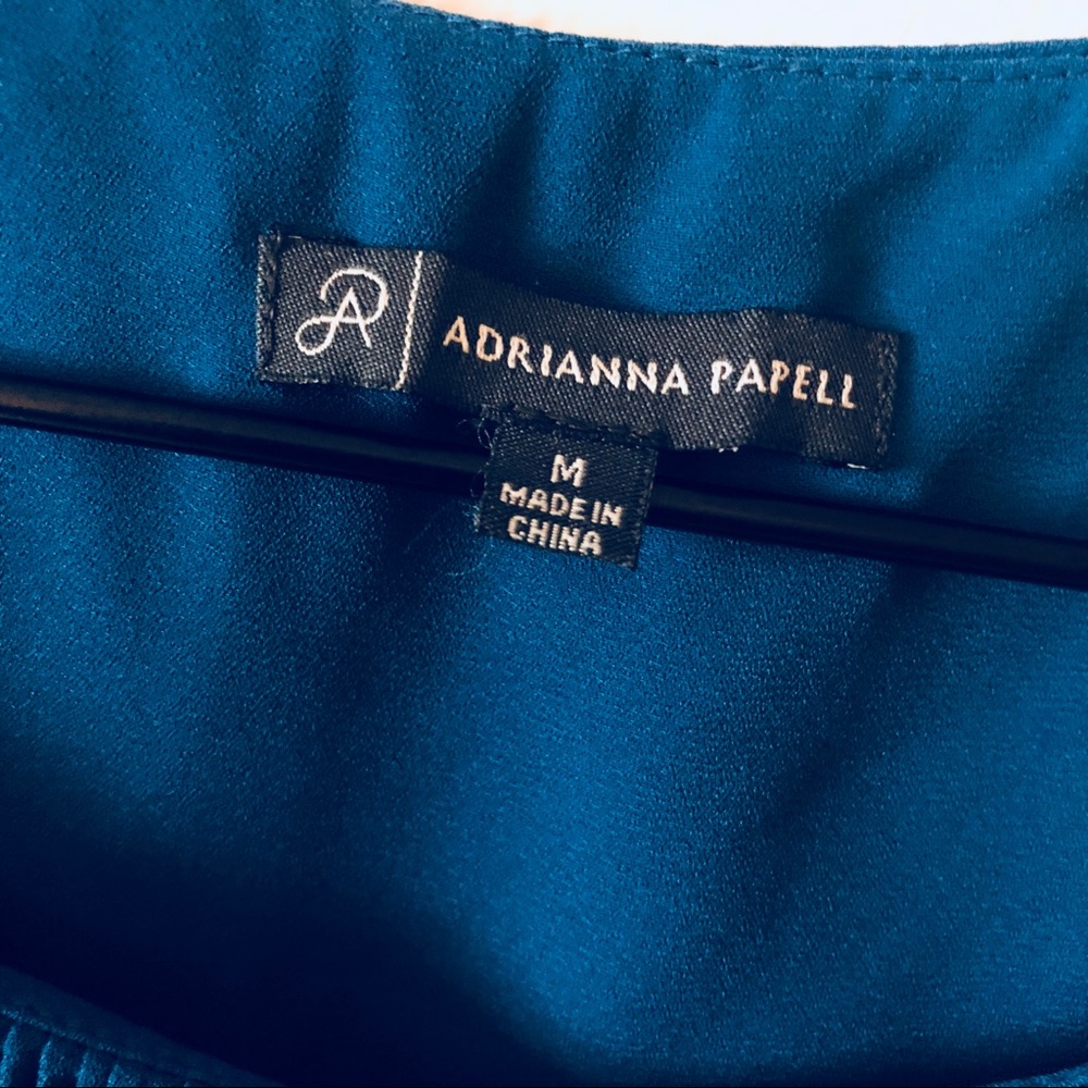 Adrianna Papell Blue Pleated Blouse Size M Women’s - Picture 3 of 8